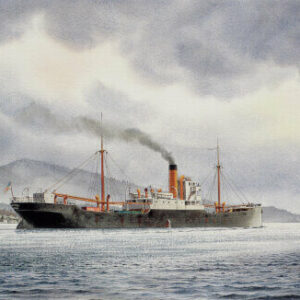 Steam freighter LAKE FILBERT departing Bellingham – 1922