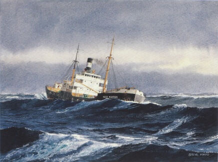 McCormick freighter WEST PLANTER at sea (big swells)