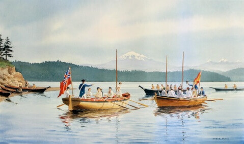 Poster of “Pacific Challenge” Whidbey meeting Galiano in 1792